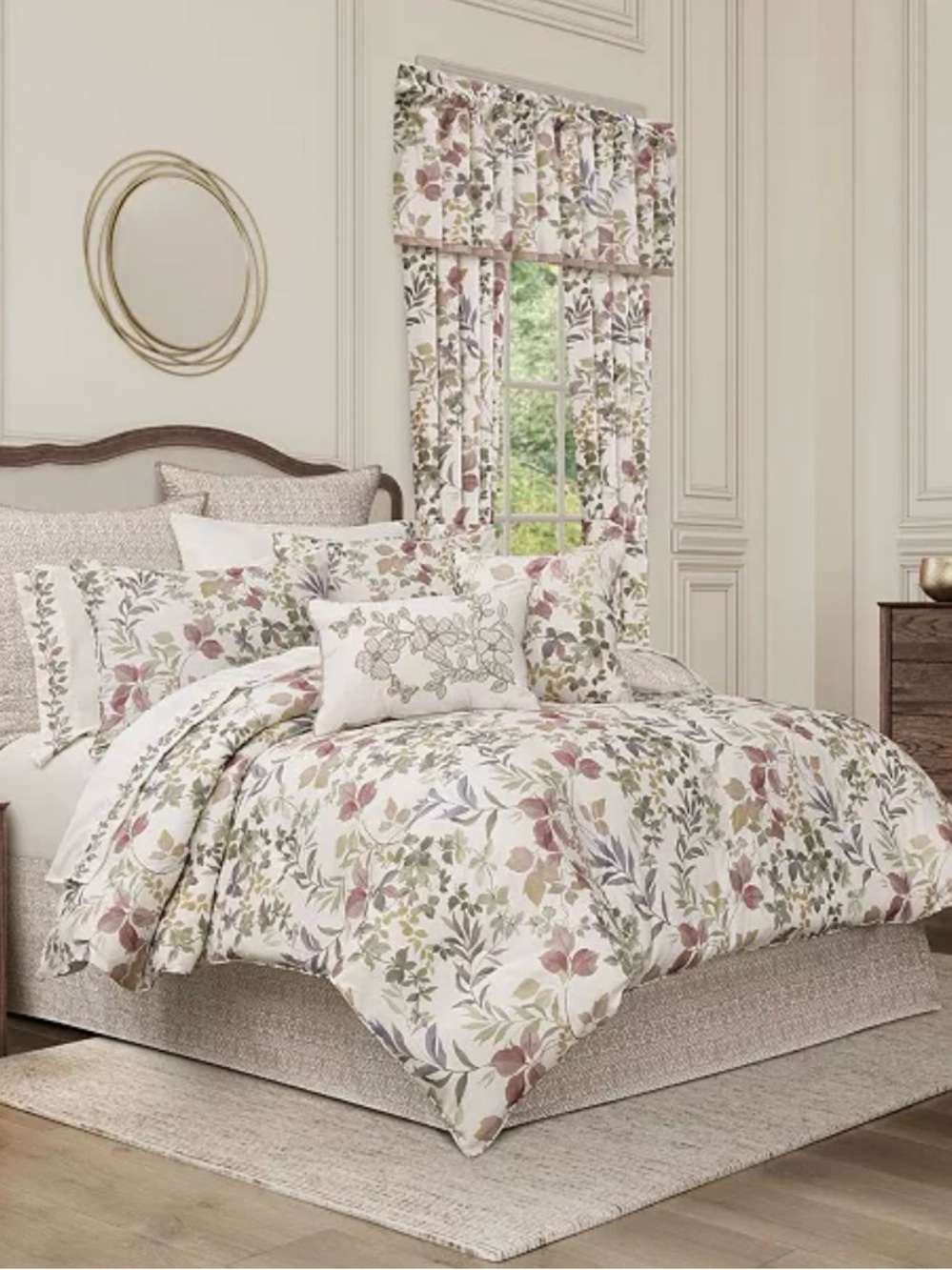 Royal Court Home Rosewood Botanical Leaf 4-Pc. Comforter Set, Cal-King